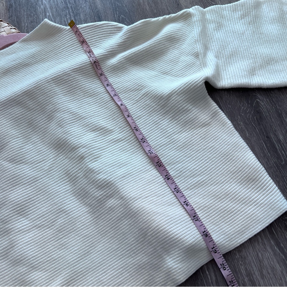 Modern citizen mock neck ribbed knit sweater in a white cream - Picture 5 of 8